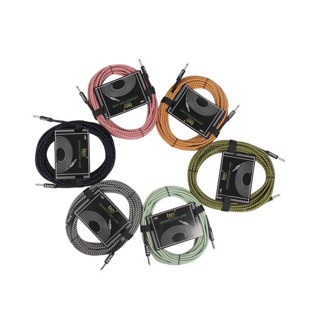 6.35mm Plug Guitar Braided Cable Green