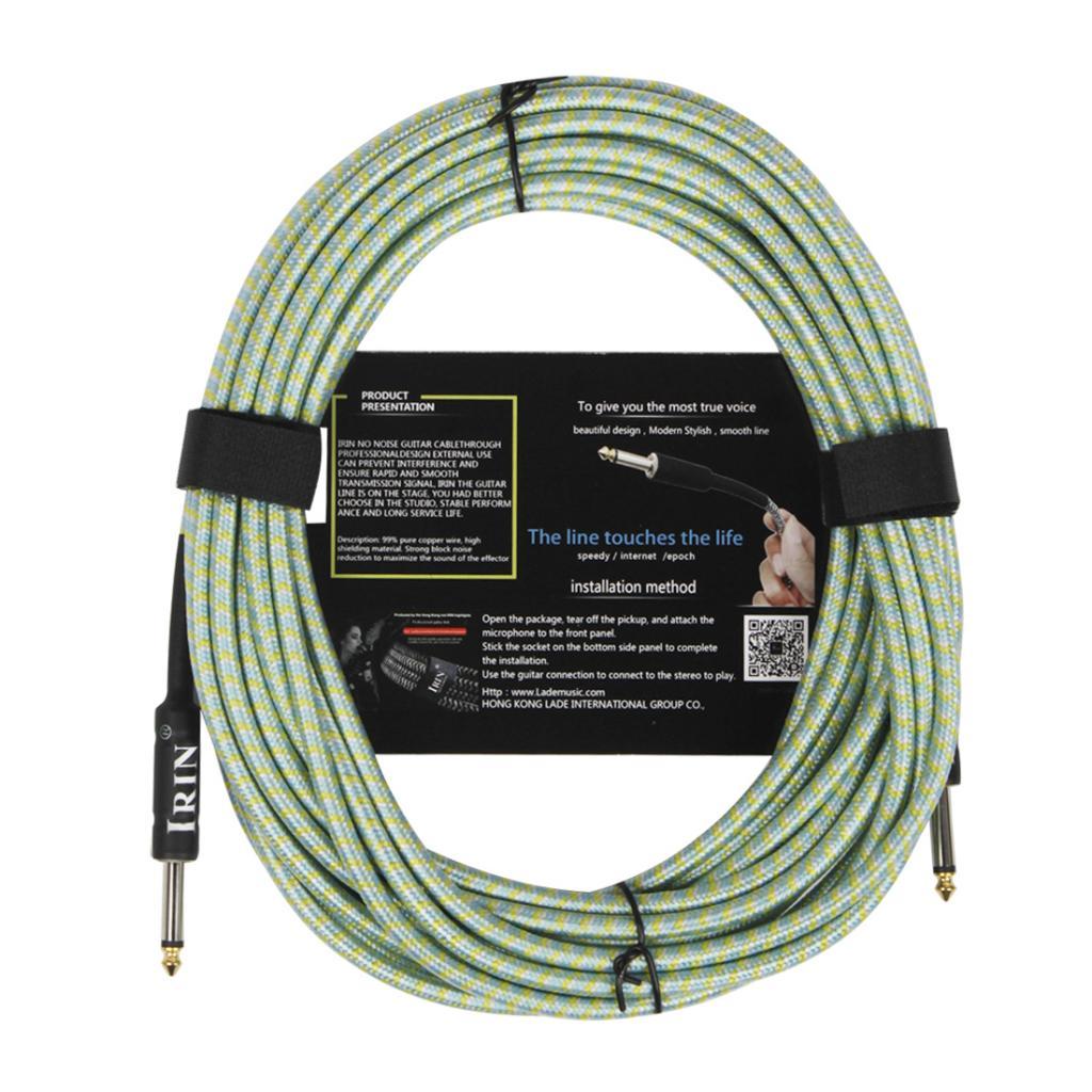 6.35mm Plug Guitar Braided Cable Green