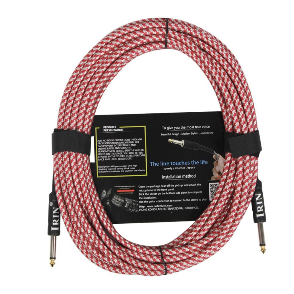 6.35mm Plug Guitar Braided Cable Pink