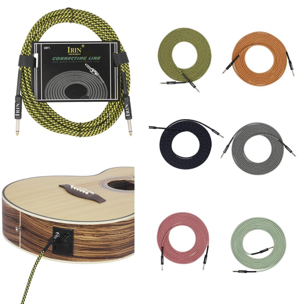 6m Instrument Cable 1/4inch Amp Cord for Electric Guitar Bass Parts Orange