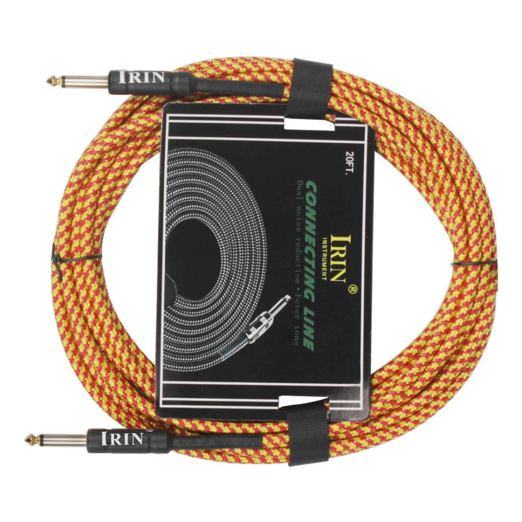6m Instrument Cable 1/4inch Amp Cord for Electric Guitar Bass Parts Orange