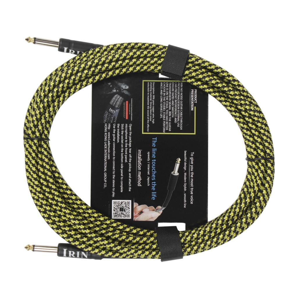 6m Instrument Cable 1/4inch Amp Cord for Electric Guitar Bass Parts Yellow