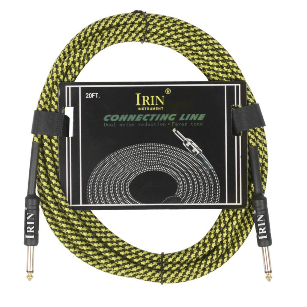 6m Instrument Cable 1/4inch Amp Cord for Electric Guitar Bass Parts Yellow