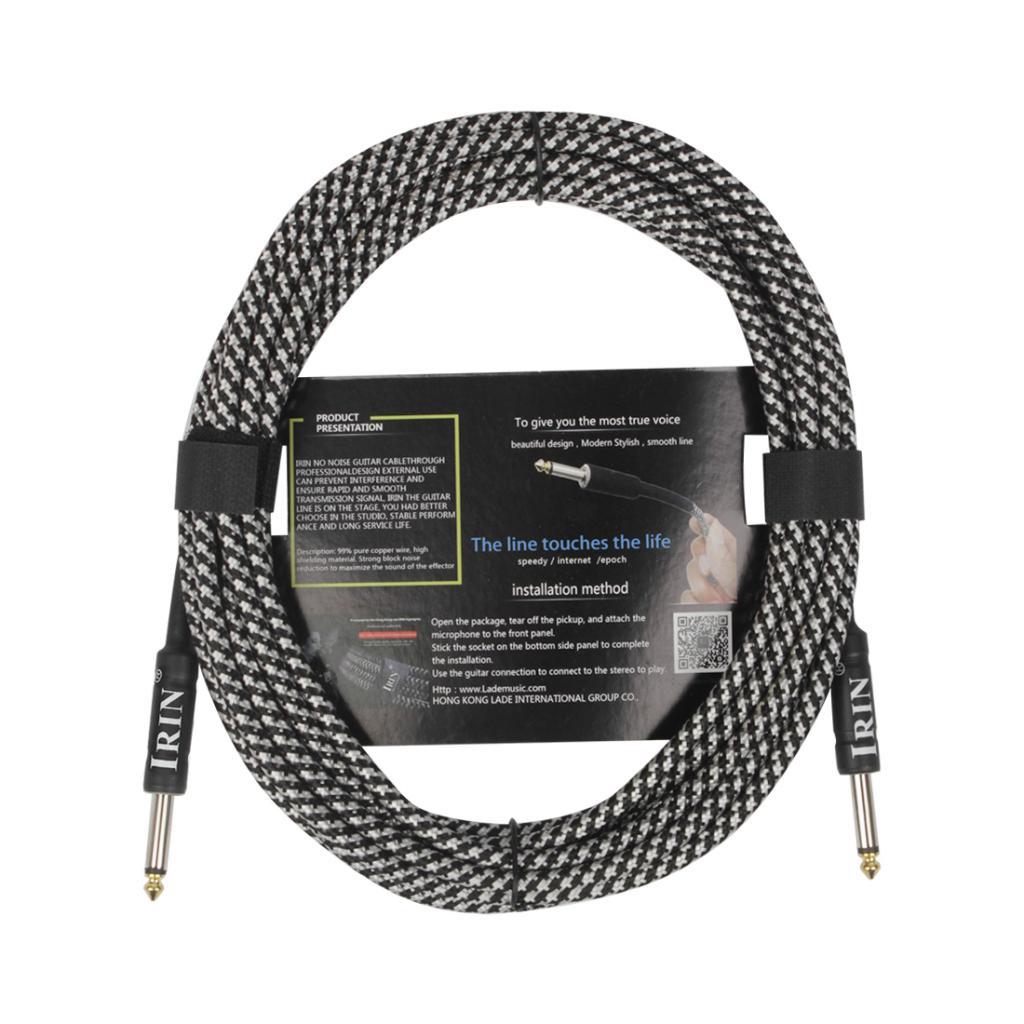 6m Instrument Cable 1/4inch Amp Cord for Electric Guitar Bass Parts White