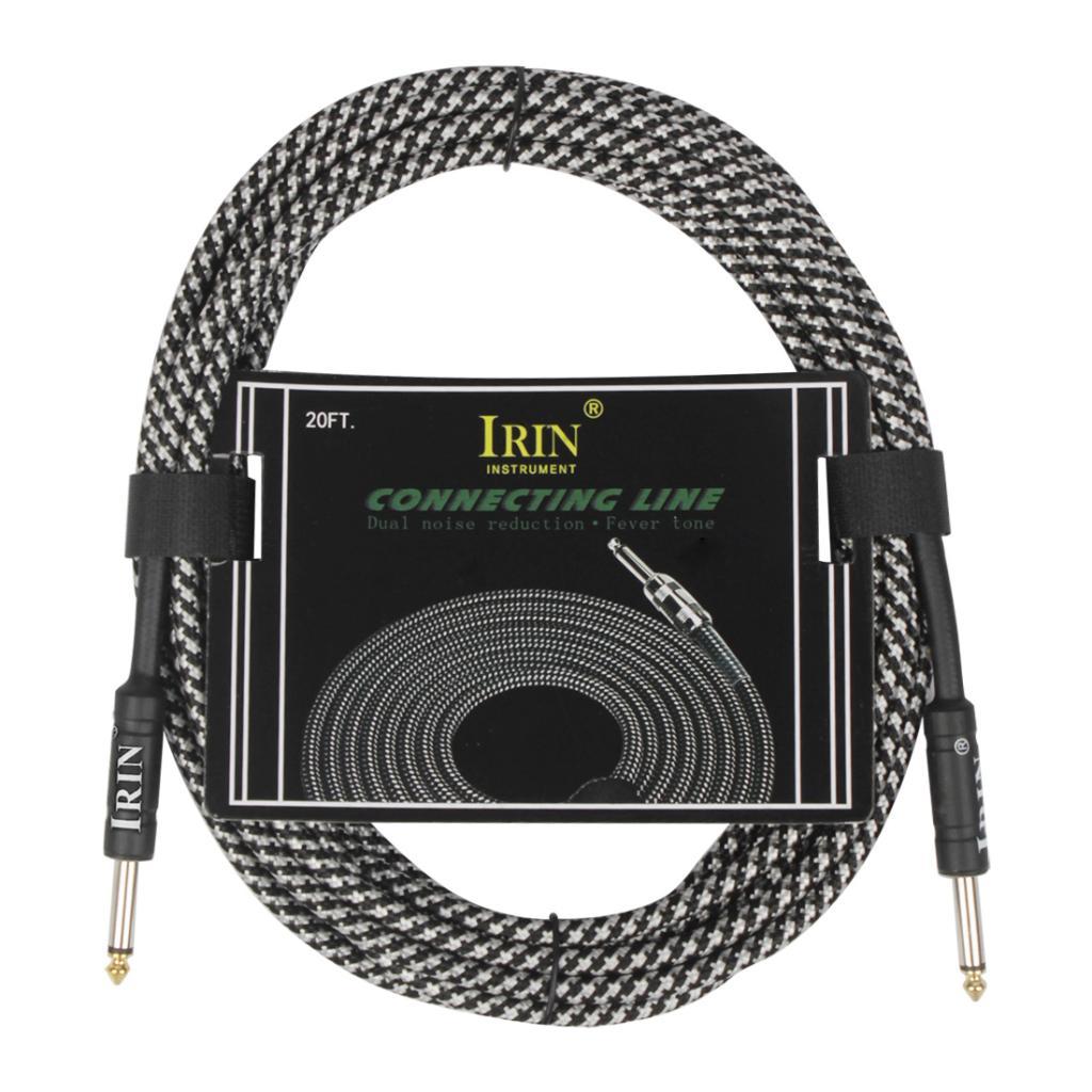 6m Instrument Cable 1/4inch Amp Cord for Electric Guitar Bass Parts White