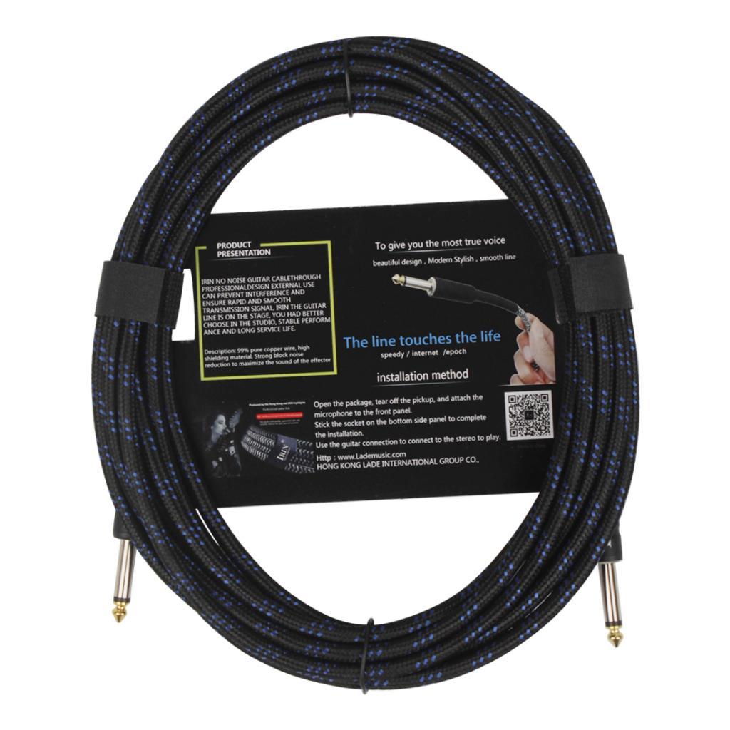 6m Instrument Cable 1/4inch Amp Cord for Electric Guitar Bass Parts Blue