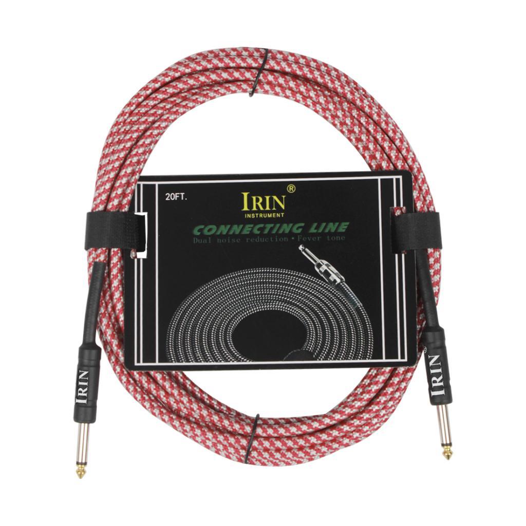 6m Instrument Cable 1/4inch Amp Cord for Electric Guitar Bass Parts Pink