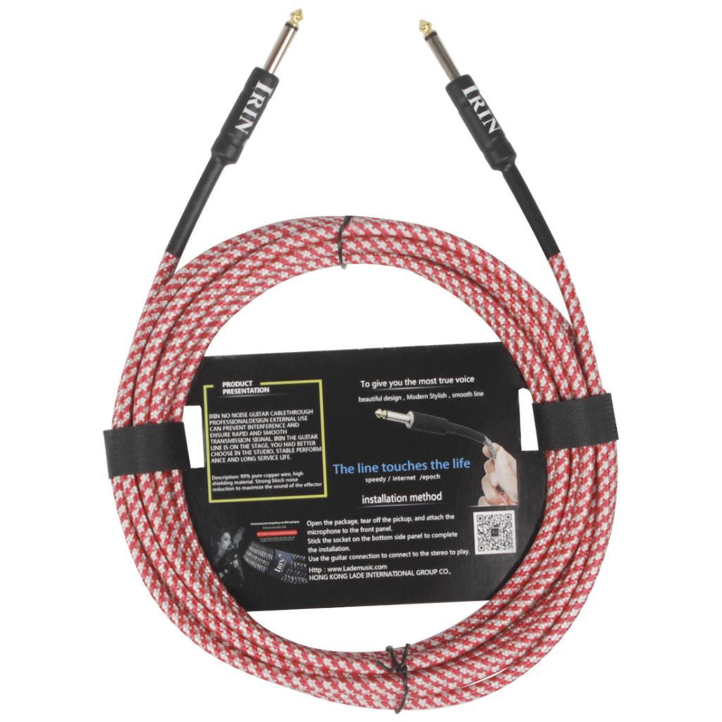 6m Instrument Cable 1/4inch Amp Cord for Electric Guitar Bass Parts Pink