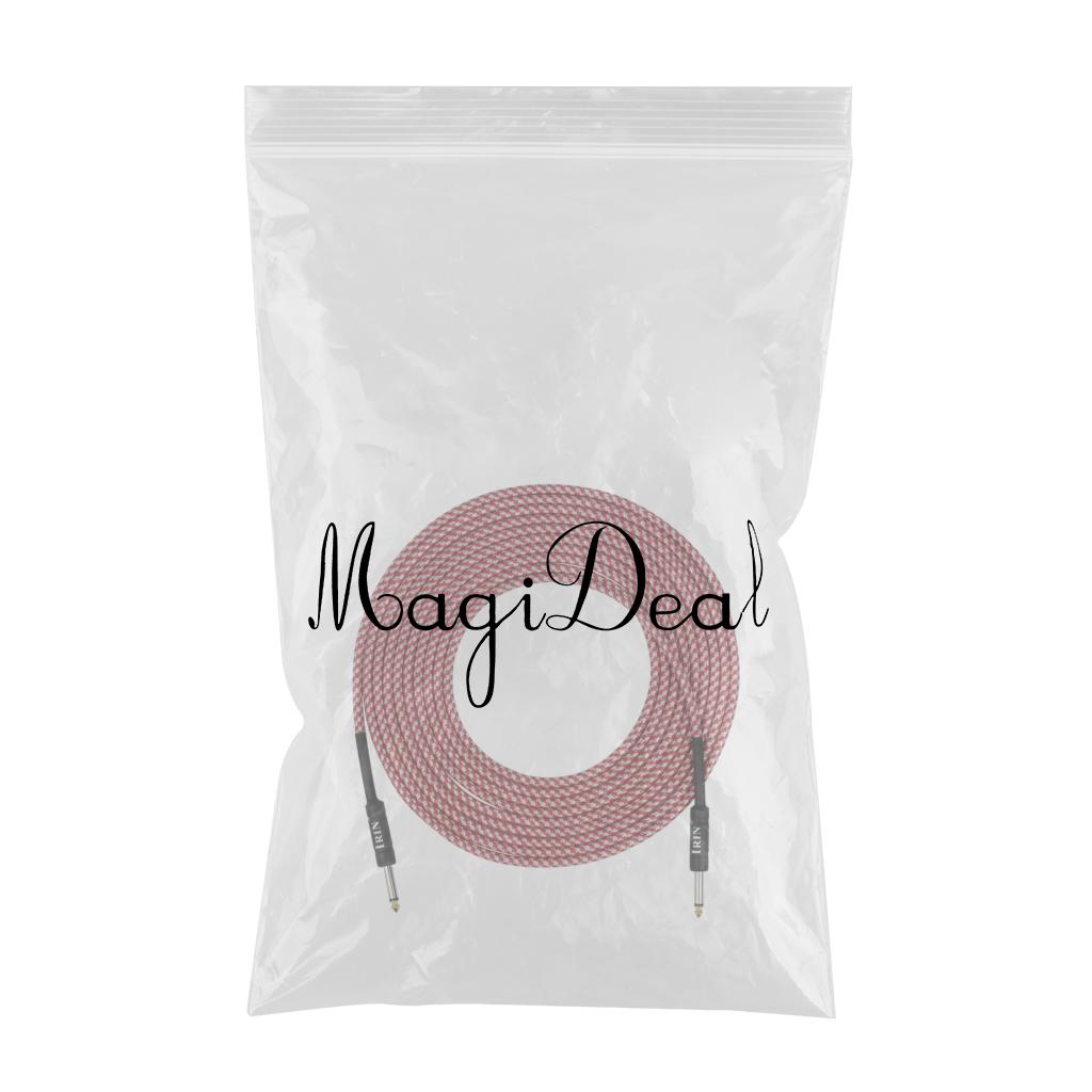 6m Instrument Cable 1/4inch Amp Cord for Electric Guitar Bass Parts Pink