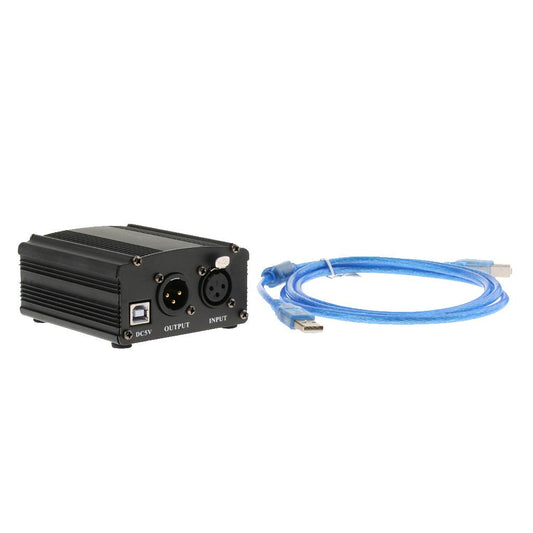 USB Condenser Large Diaphragm Microphone w/ Power and Cable Adapter