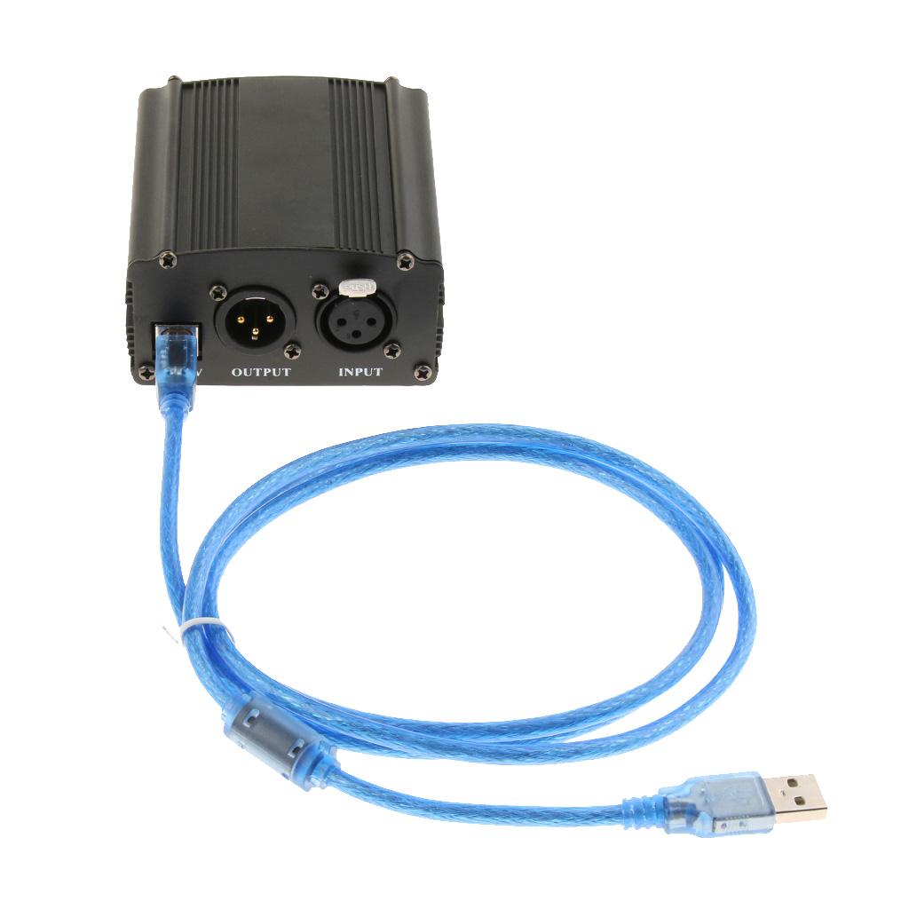 USB Condenser Large Diaphragm Microphone w/ Power and Cable Adapter