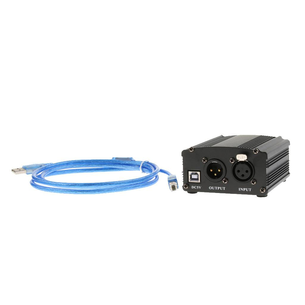 USB Condenser Large Diaphragm Microphone w/ Power and Cable Adapter