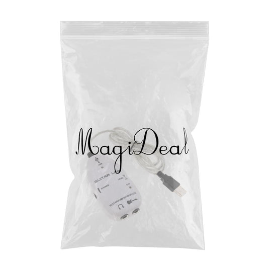 Guitar to USB Interface Link Audio Cable for PC Laptop Recording White