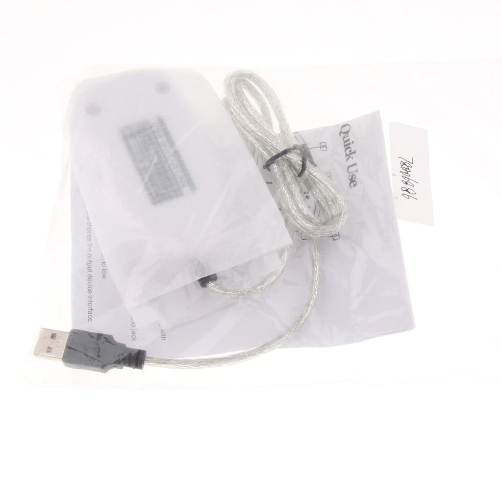 Guitar to USB Interface Link Audio Cable for PC Laptop Recording White