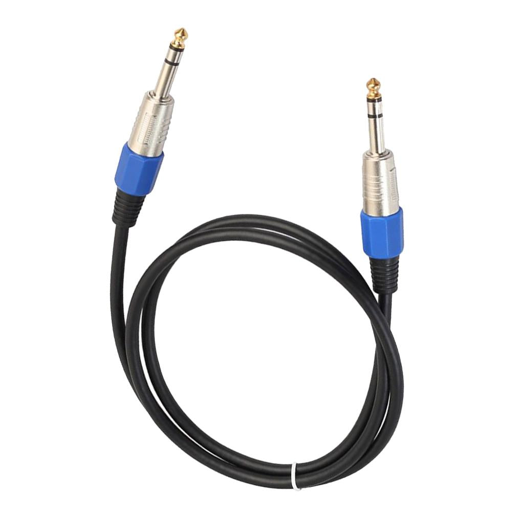 Stereo 6.35mm Electric Guitar Bass Cable Amp Cord for Home Theatre KTV 1m
