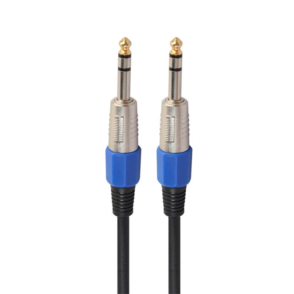 Stereo 6.35mm Electric Guitar Bass Cable Amp Cord for Home Theatre KTV 1.8m