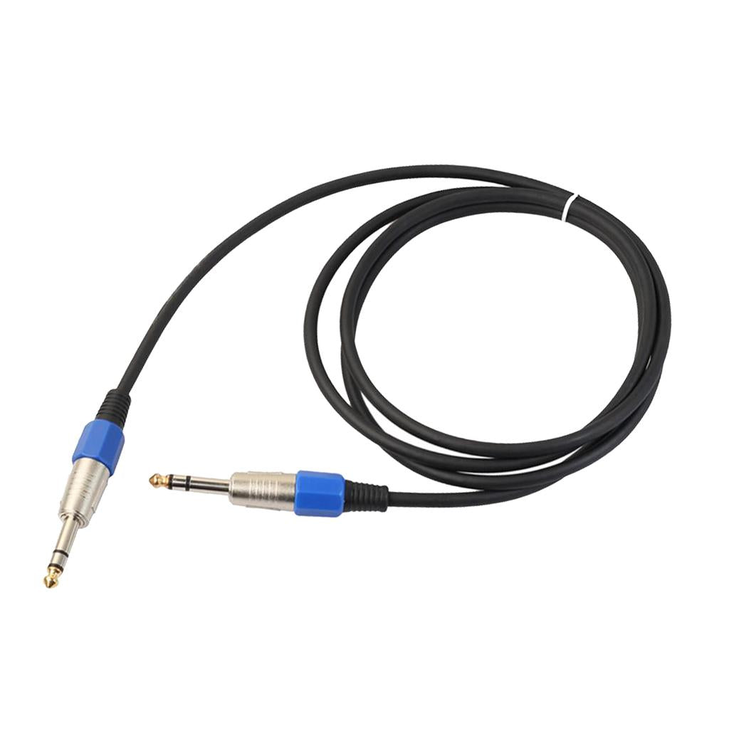 Stereo 6.35mm Electric Guitar Bass Cable Amp Cord for Home Theatre KTV 1.8m