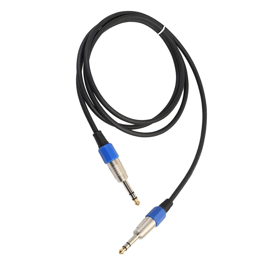 Stereo 6.35mm Electric Guitar Bass Cable Amp Cord for Home Theatre KTV 1.8m