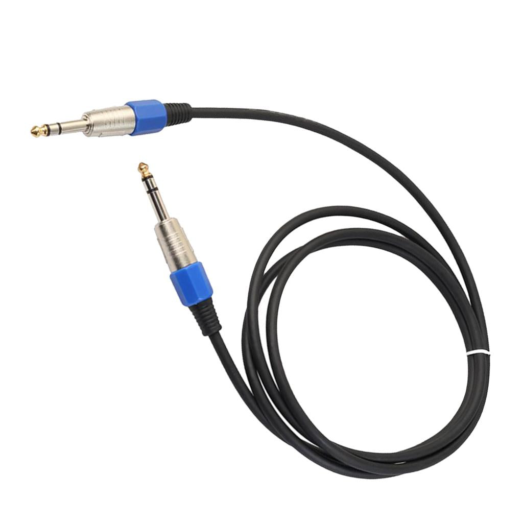 Stereo 6.35mm Electric Guitar Bass Cable Amp Cord for Home Theatre KTV 1.8m