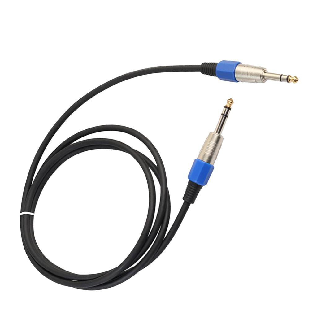 Stereo 6.35mm Electric Guitar Bass Cable Amp Cord for Home Theatre KTV 1.8m
