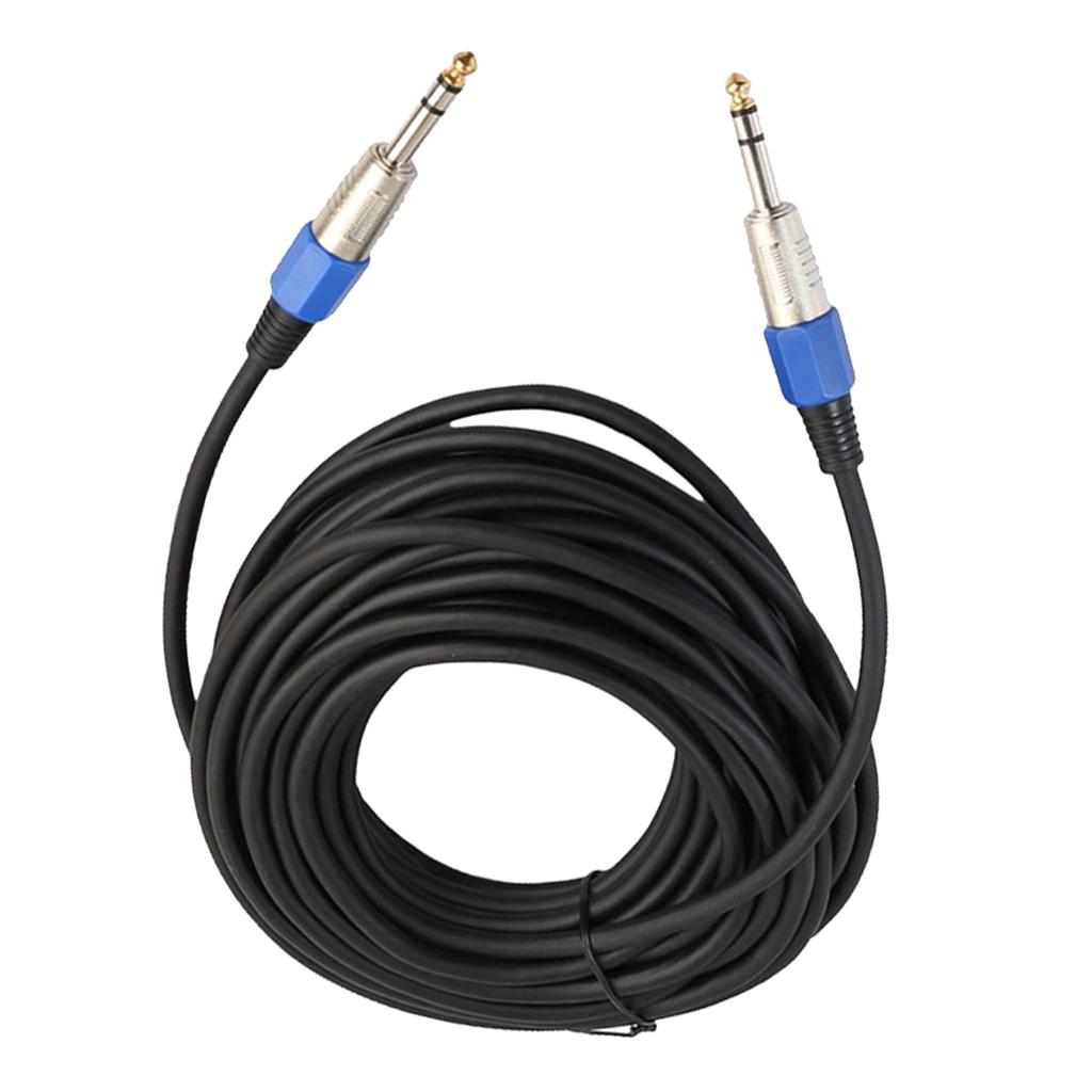 Stereo 6.35mm Electric Guitar Bass Cable Amp Cord for Home Theatre KTV 20m