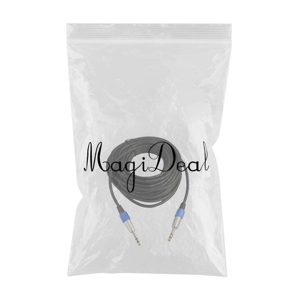 Stereo 6.35mm Electric Guitar Bass Cable Amp Cord for Home Theatre KTV 20m