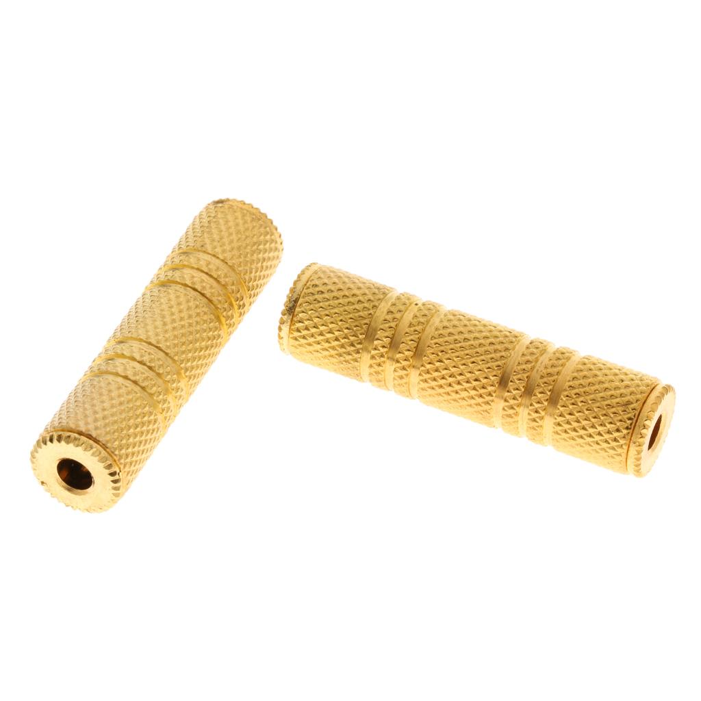 2pcs Stereo 3.5mm Female to Female Jack Adapter Audio Coupler Connector