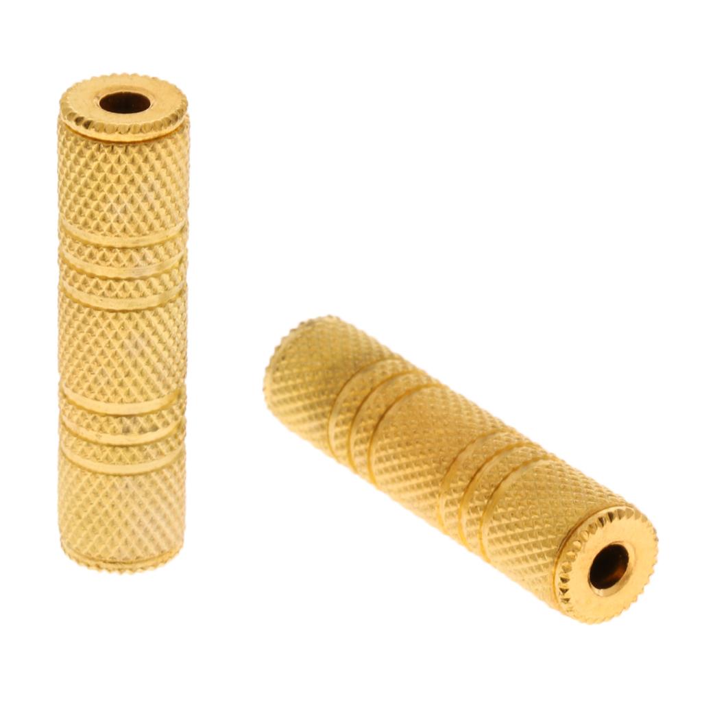 2pcs Stereo 3.5mm Female to Female Jack Adapter Audio Coupler Connector