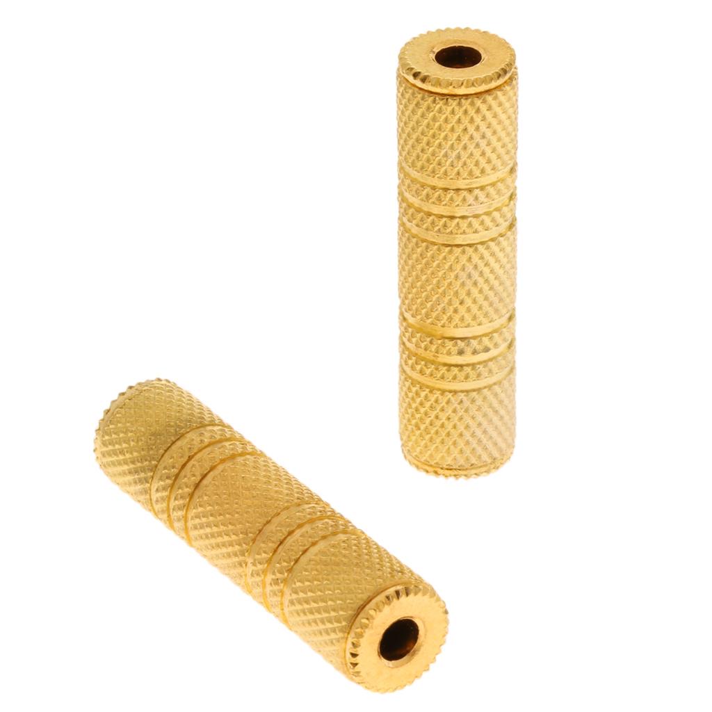 2pcs Stereo 3.5mm Female to Female Jack Adapter Audio Coupler Connector