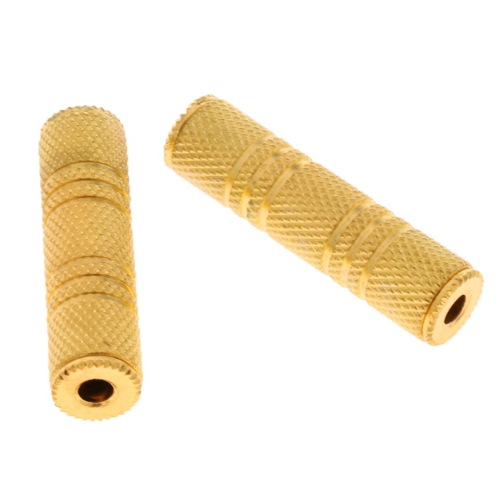 2pcs Stereo 3.5mm Female to Female Jack Adapter Audio Coupler Connector