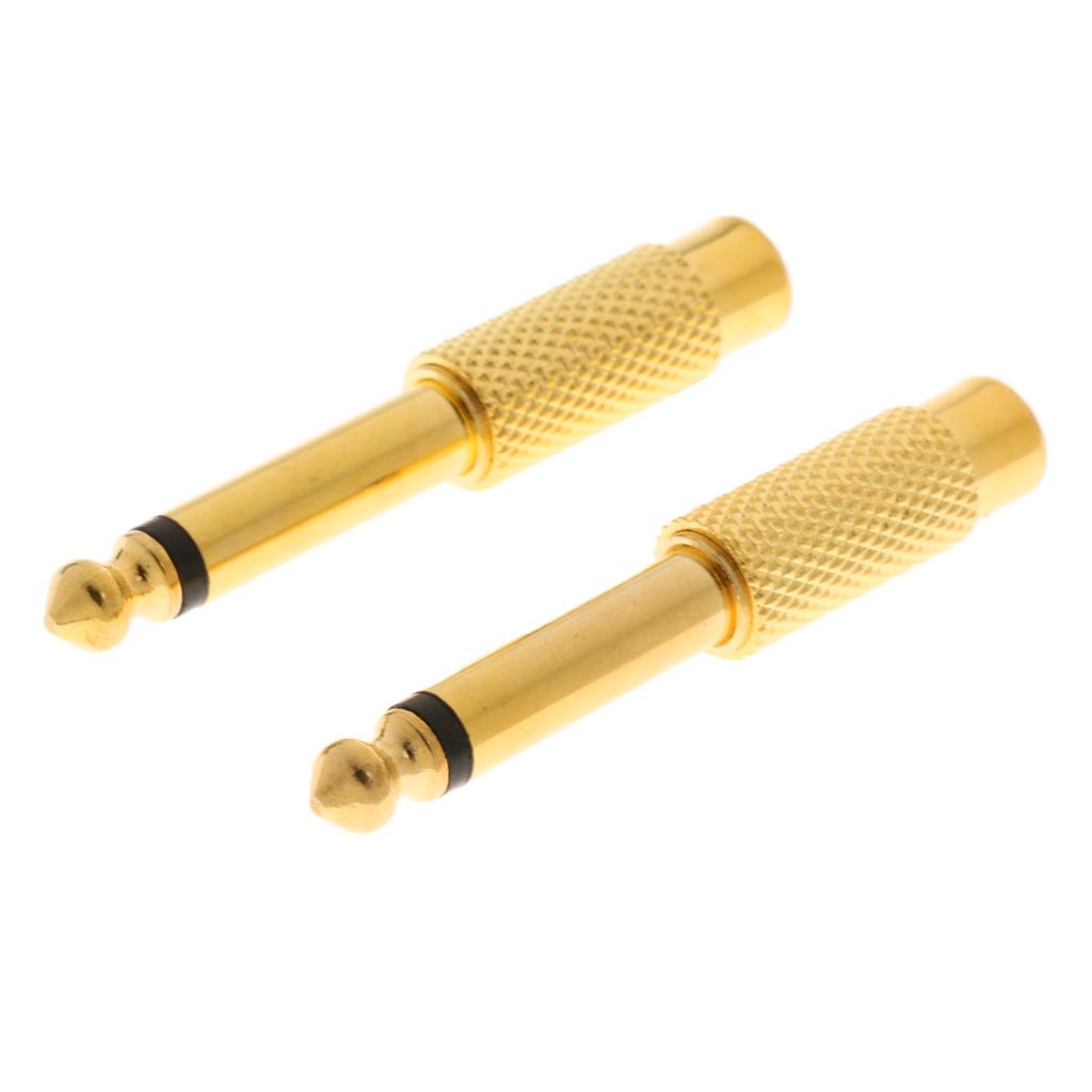 6.35mm to RCA Jack Plug Audio Adapter Converter Coupler Connector
