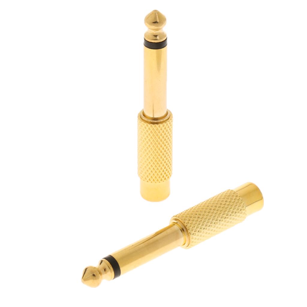 6.35mm to RCA Jack Plug Audio Adapter Converter Coupler Connector
