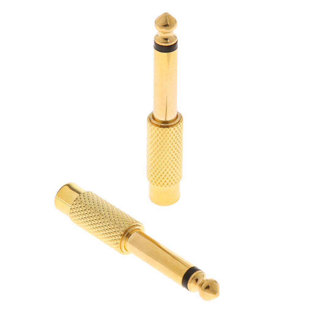 6.35mm to RCA Jack Plug Audio Adapter Converter Coupler Connector