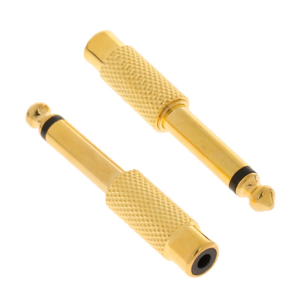 6.35mm to RCA Jack Plug Audio Adapter Converter Coupler Connector