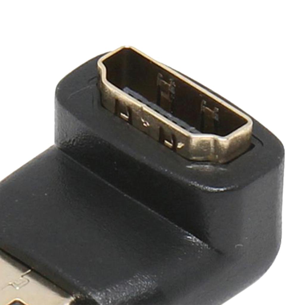 Practical Right Angle 90 Degree HDMI Male Port to HDMI Female Port Adapter Cable Connector