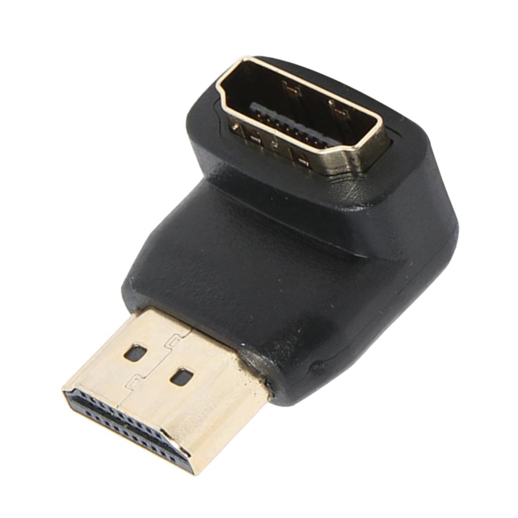 Practical Right Angle 90 Degree HDMI Male Port to HDMI Female Port Adapter Cable Connector