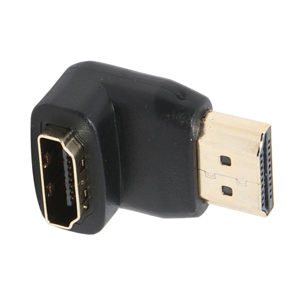 Practical Right Angle 90 Degree HDMI Male Port to HDMI Female Port Adapter Cable Connector