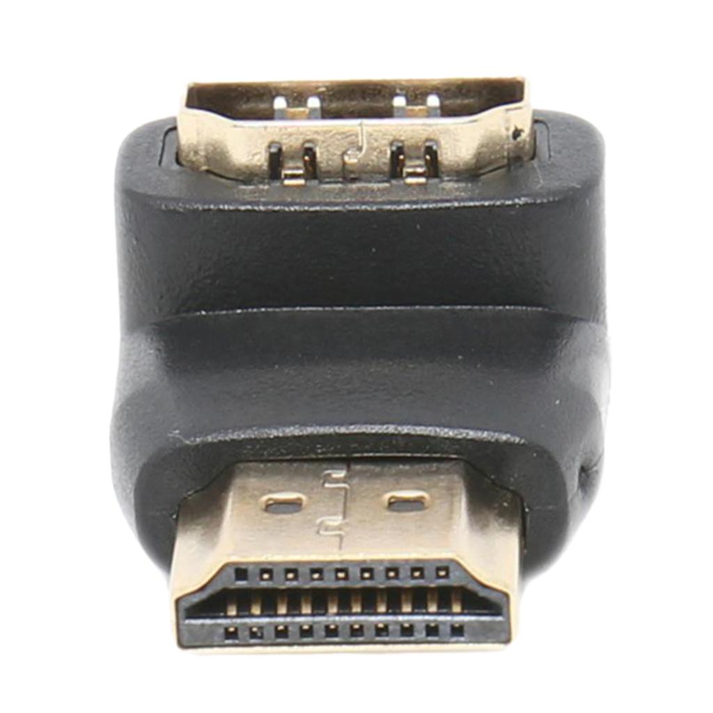 Practical Right Angle 90 Degree HDMI Male Port to HDMI Female Port Adapter Cable Connector