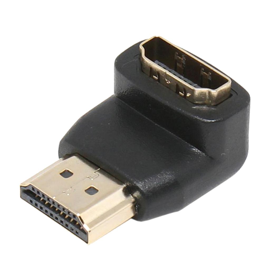 Practical Right Angle 90 Degree HDMI Male Port to HDMI Female Port Adapter Cable Connector