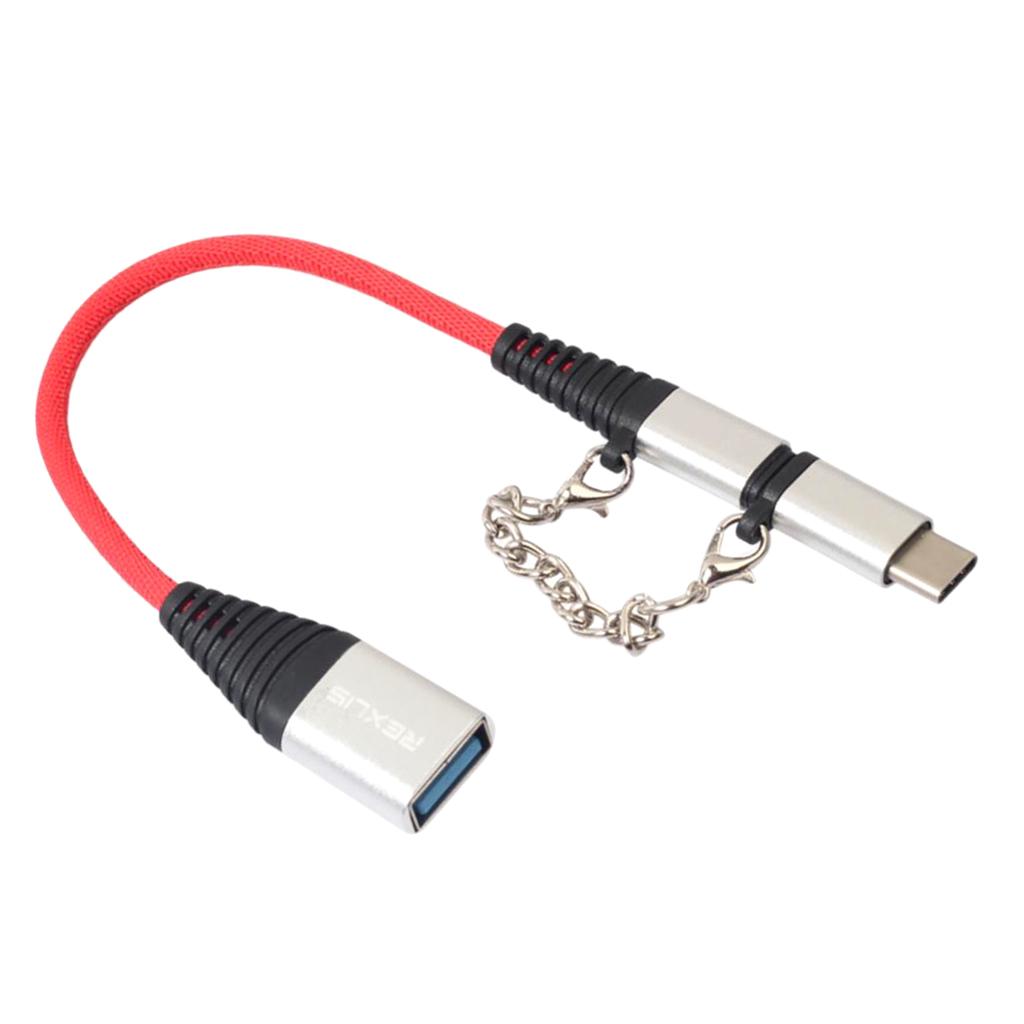 USB Type C Cable 2 in 1 for Sumsang Galaxy S9 Silver