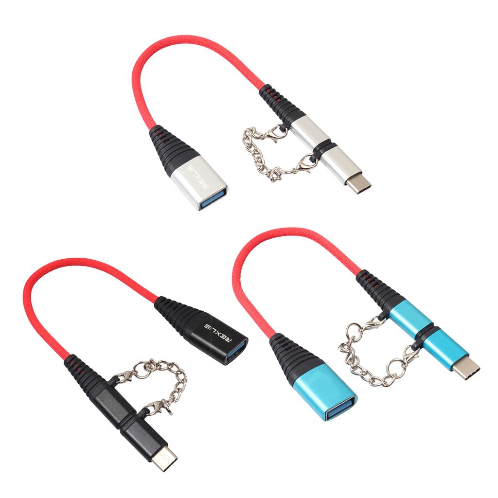 USB Type C Cable 2 in 1 for Sumsang Galaxy S9 Silver