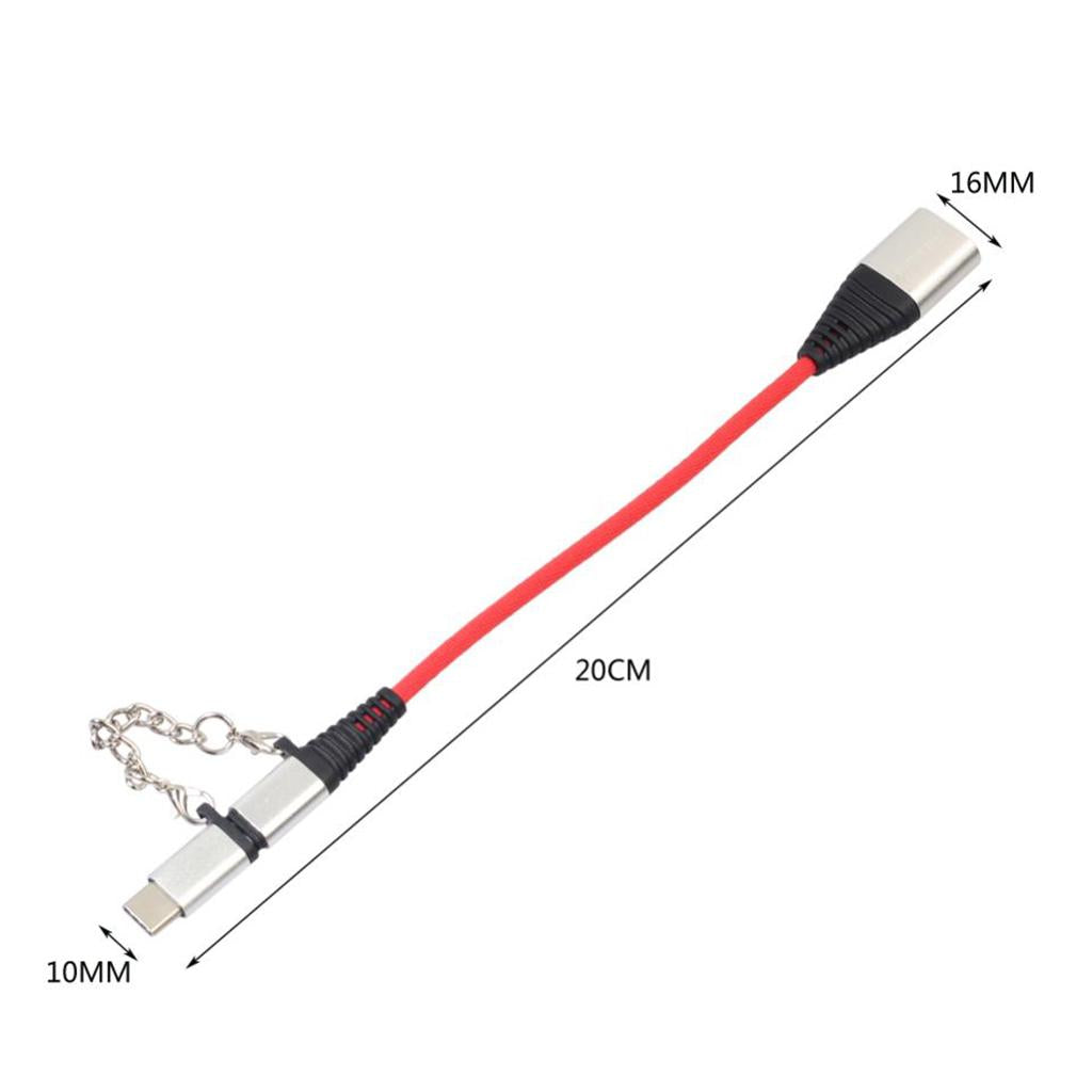 USB Type C Cable 2 in 1 for Sumsang Galaxy S9 Silver