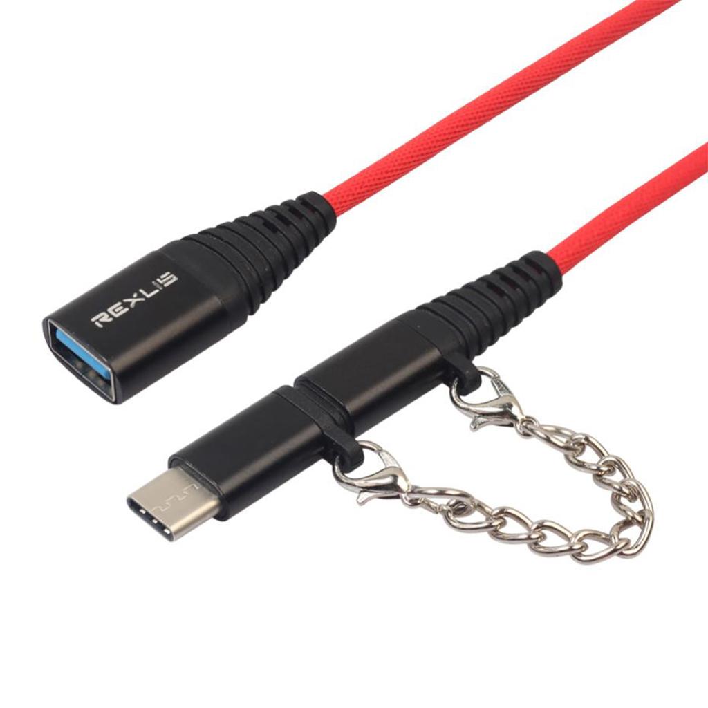 USB Type C Cable 2 in 1 for Sumsang Galaxy S9 Black