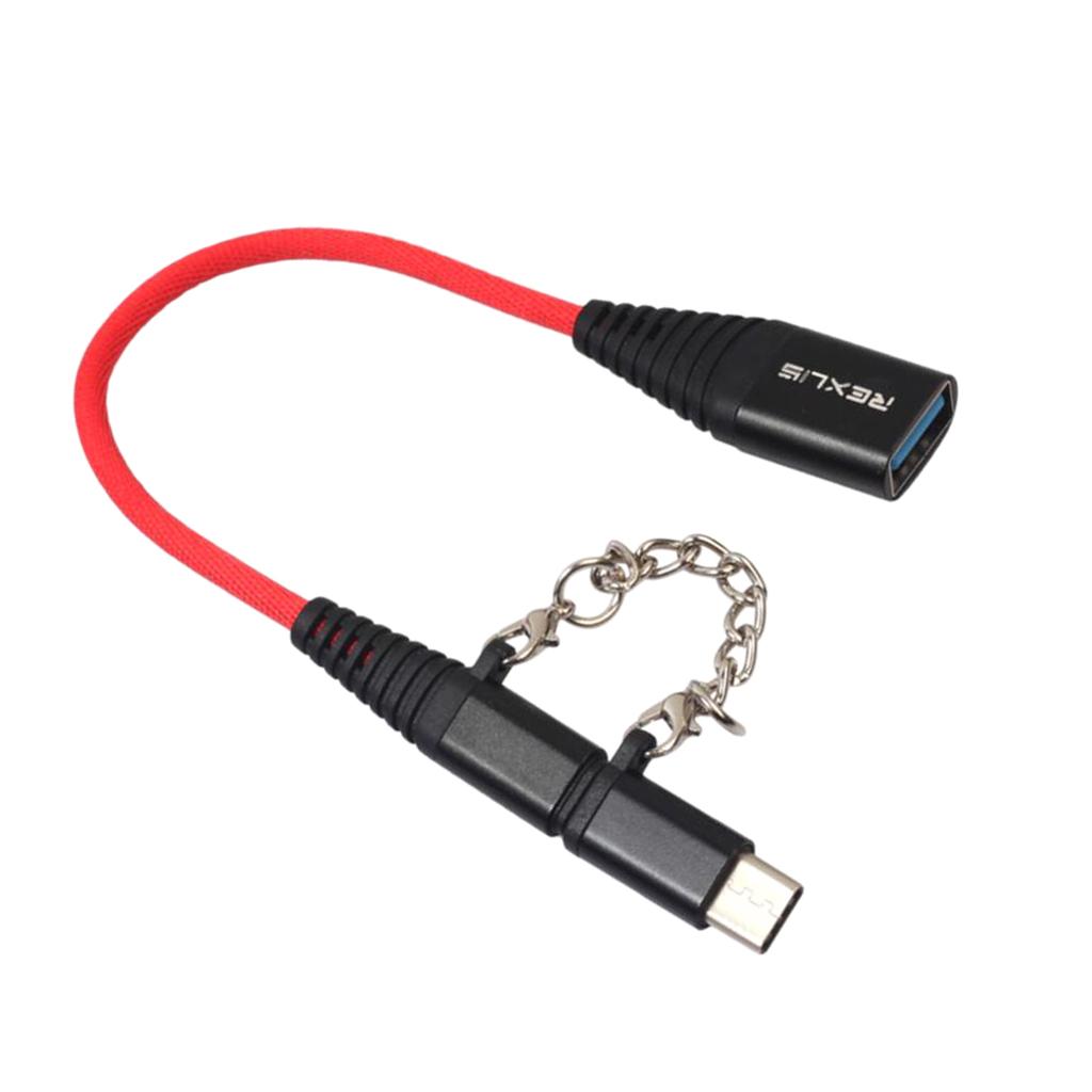 USB Type C Cable 2 in 1 for Sumsang Galaxy S9 Black