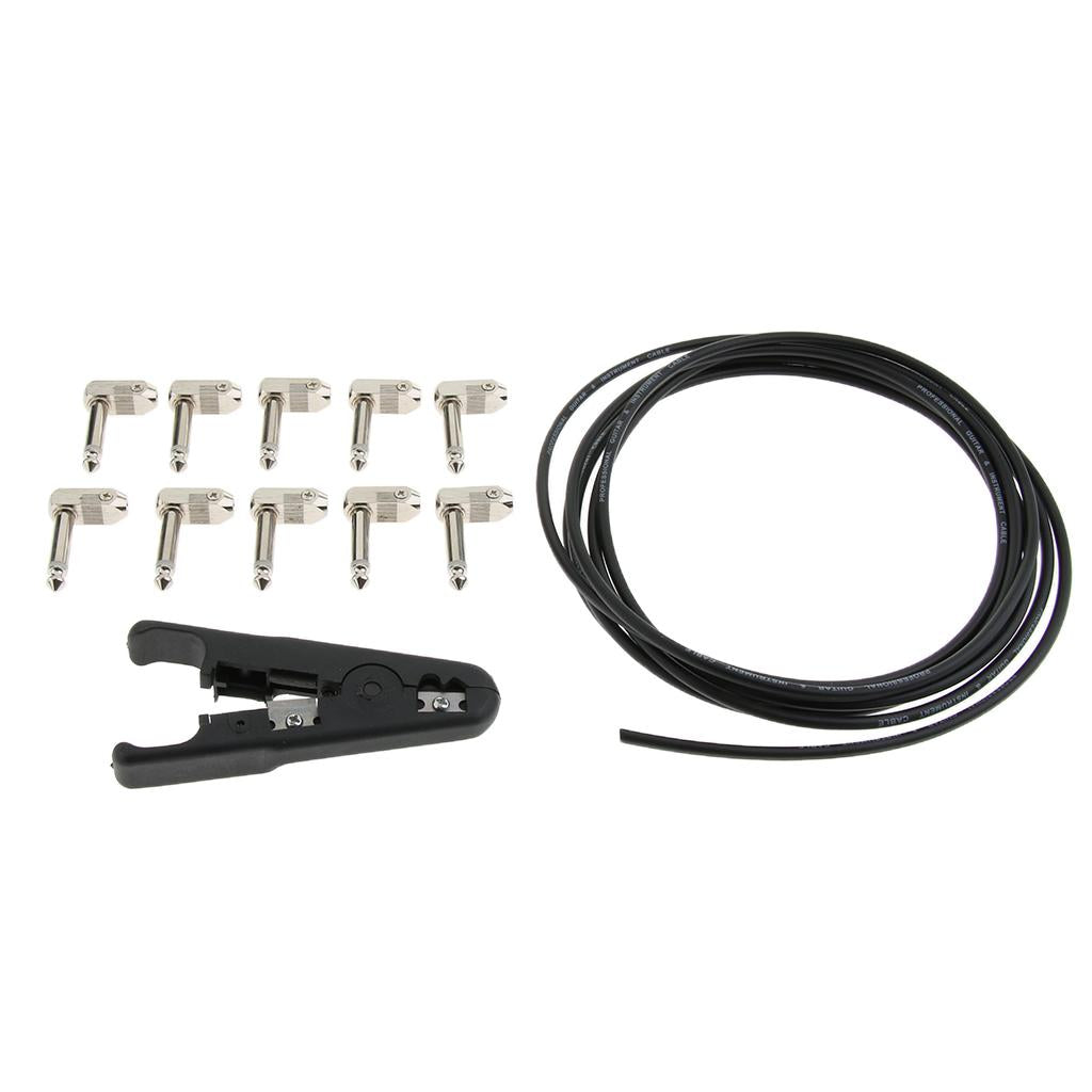 6.35mm Audio Pedal Board Kit DIY Patch Cables Cords for Guitar Bass