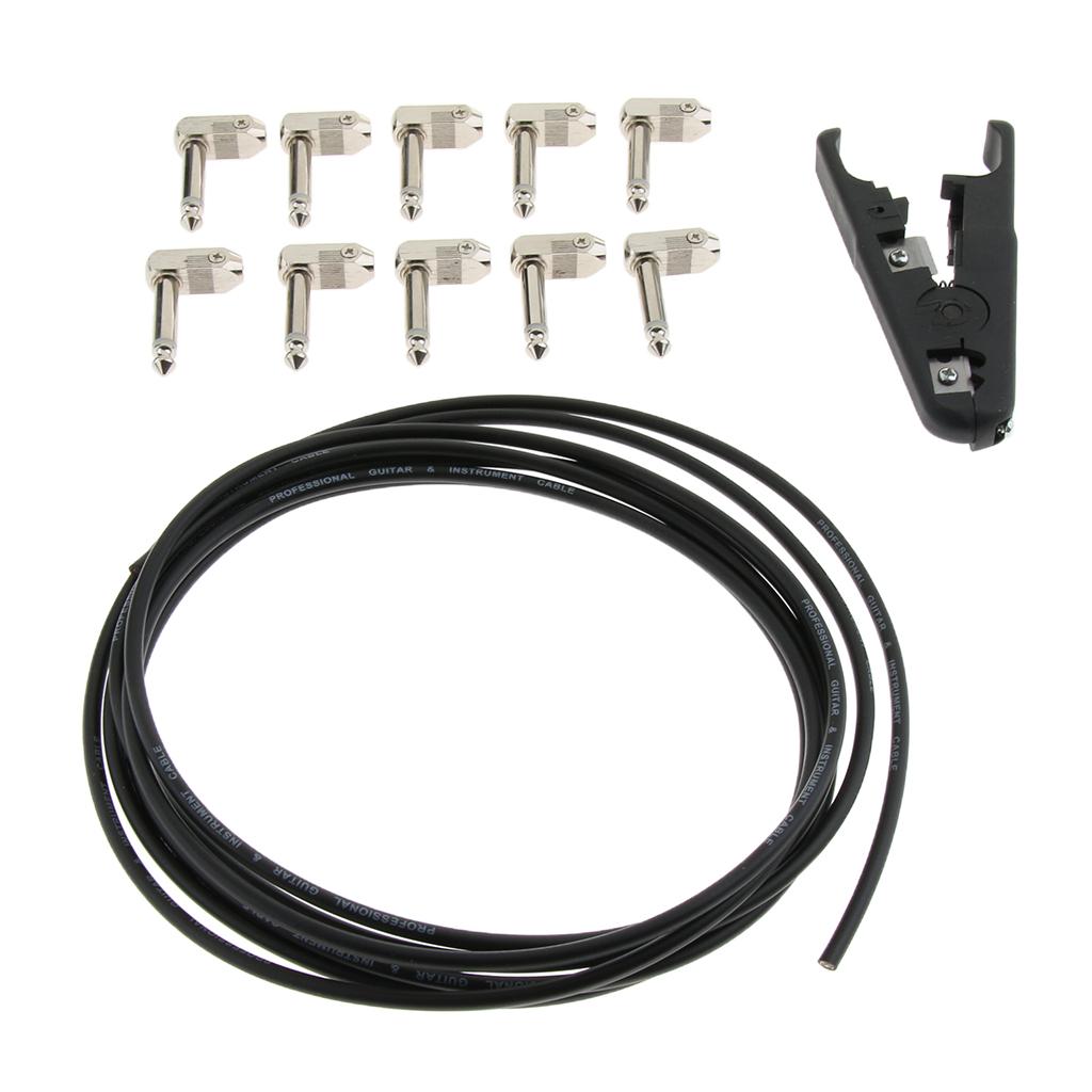 6.35mm Audio Pedal Board Kit DIY Patch Cables Cords for Guitar Bass