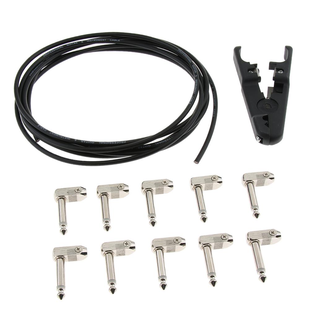 6.35mm Audio Pedal Board Kit DIY Patch Cables Cords for Guitar Bass