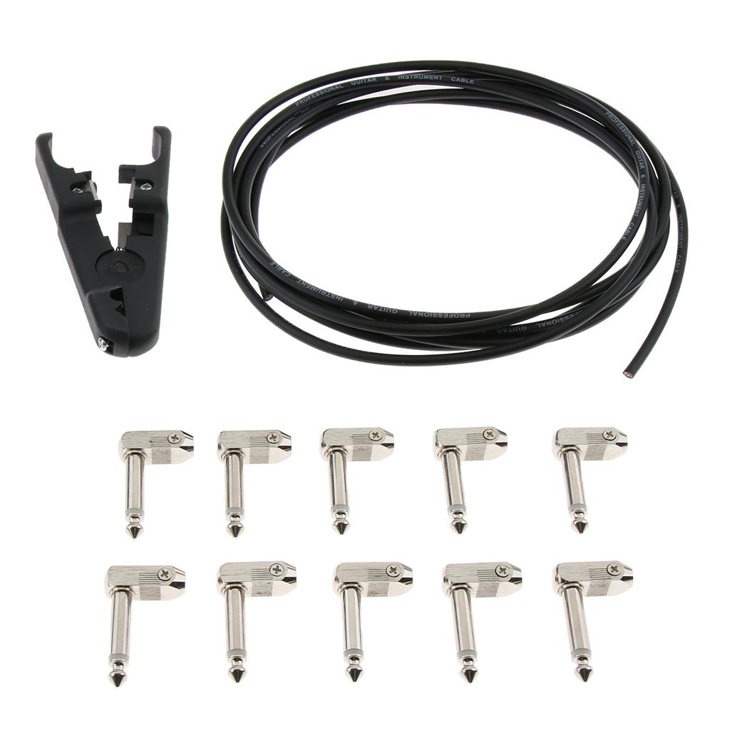 6.35mm Audio Pedal Board Kit DIY Patch Cables Cords for Guitar Bass