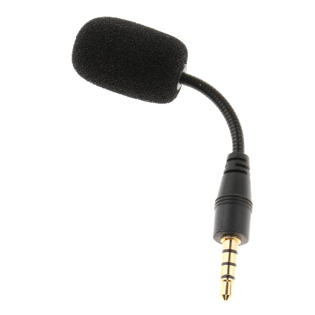 3.5mm Black Stereo Mini USB Mic Microphone  3.5mm 4 Pole Pin Straight Head