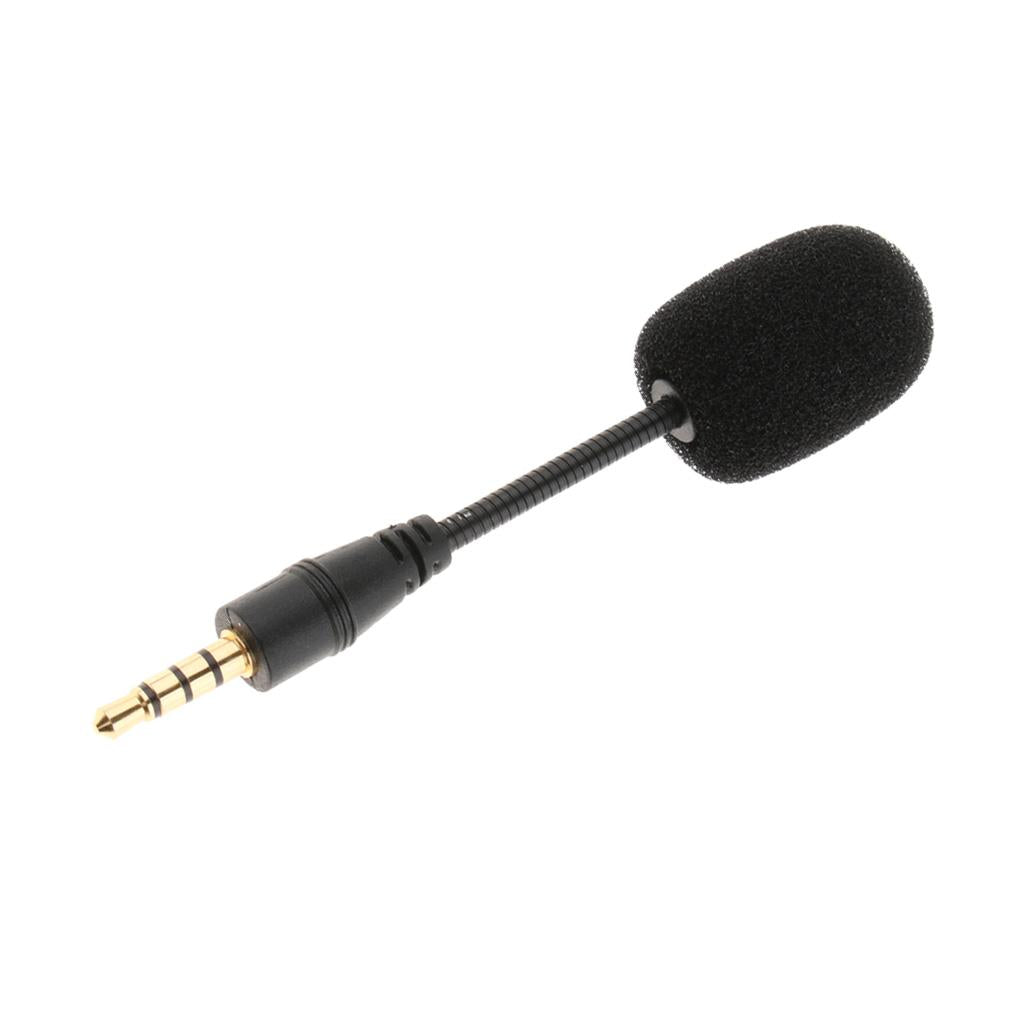 3.5mm Black Stereo Mini USB Mic Microphone  3.5mm 4 Pole Pin Straight Head